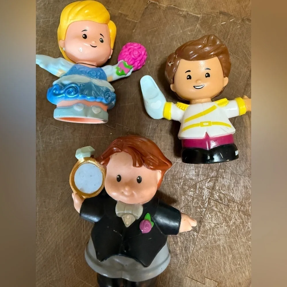 Fisher Price Fairy Tale Friends Set Cinderella, Prince and Tuxedo Man w/ ring